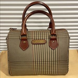 Polo by Ralph Lauren Tan and Brown Checkered hand bag